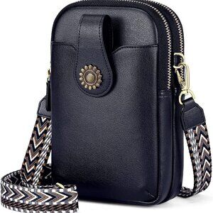 Leather Small Crossbody Purse for Women Cell Phone Bag Holder Wallet Purse Trave